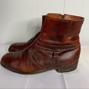 Brown Leather Ankle Boots Wright Harness Arch Preserver Sz 9 EEE